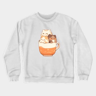 Kawaii kittens in the cup Crewneck Sweatshirt